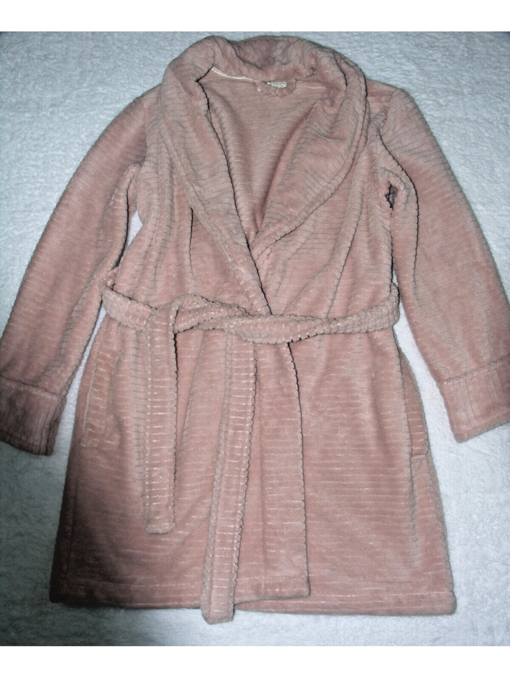 Robe, Daydream from Berkshire, size: M, light pink ribbed plush robe